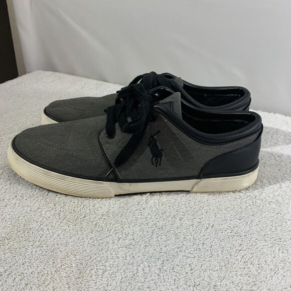 Polo Ralph Lauren Faxon Low Sneaker Shoes Men’s Size 10 Gray - Picture 1 of 7